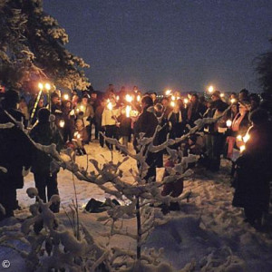 Waldweihnacht fackeln